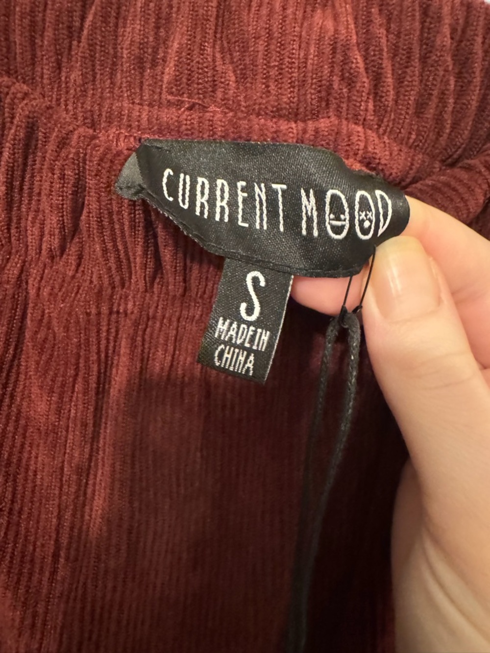 Current Mood Maroon Corduroy Flare Pants - Picture 2 of 3